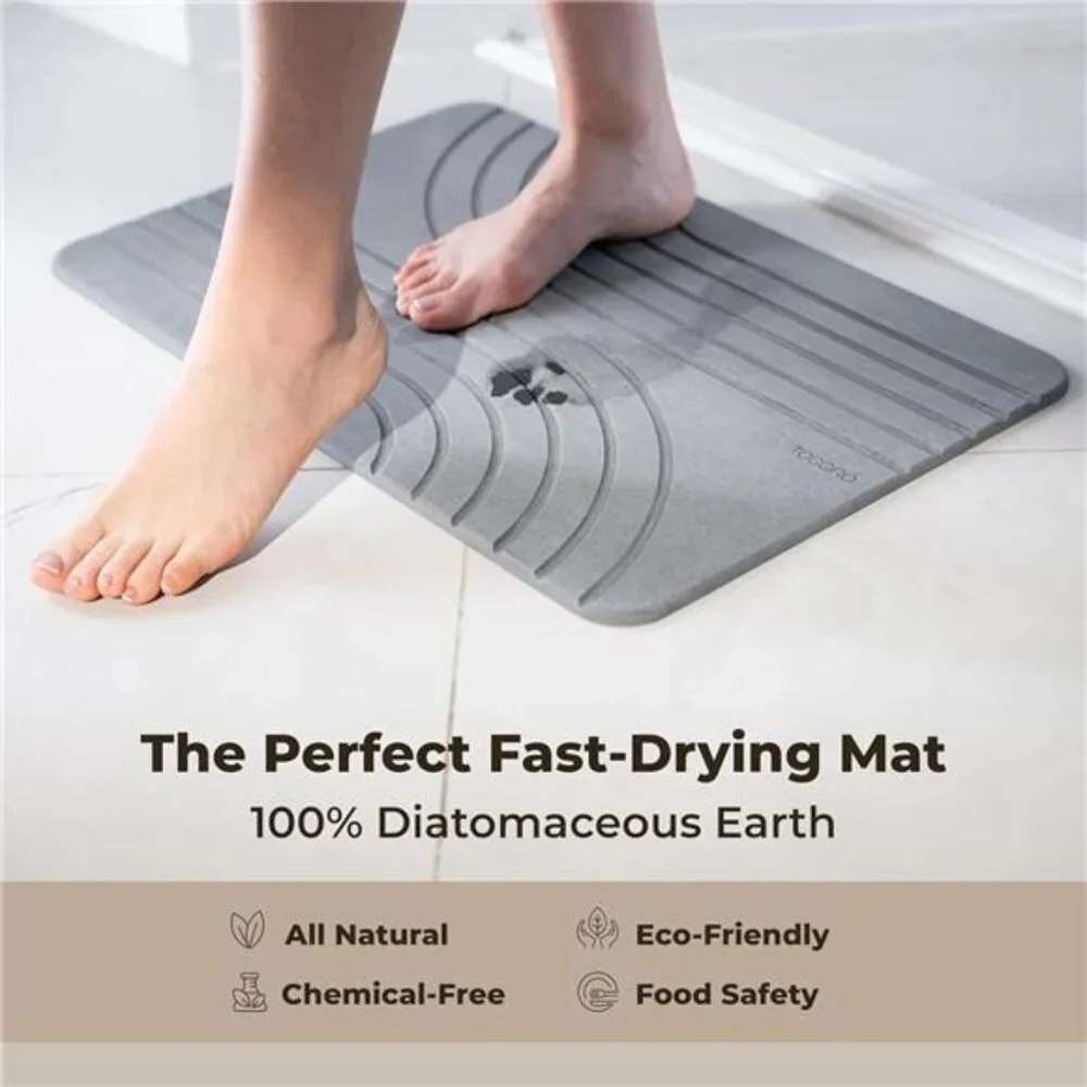Diatomaceous Earth Stone Bath Mat Non Slip Quick Dry Absorbent Shower Mat